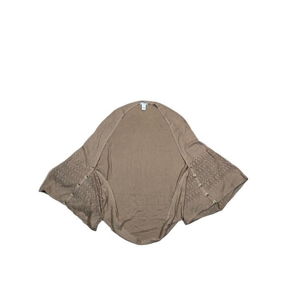 Soft Surroundings Linen Blend Beige Open Front Cardigan Sweaters Size Large - Picture 4 of 8